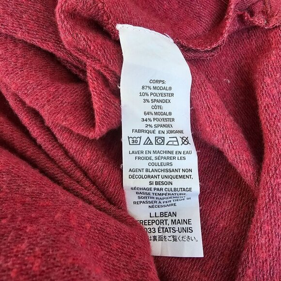 L.L.Bean Red Burgundy Long Sleeve Turtleneck Tunic Top, Soft Modal Blend, Size L - Picture 5 of 11